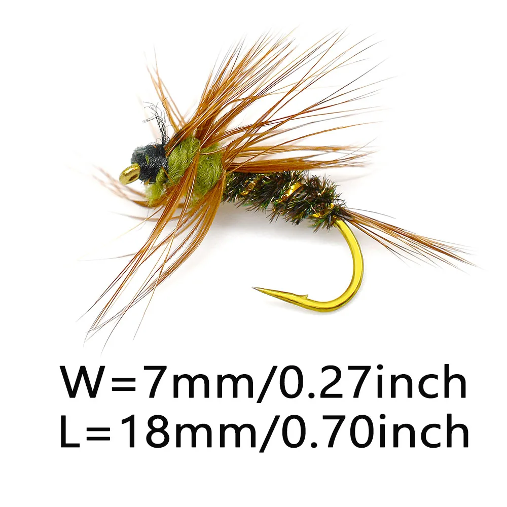 MNFT 10 unidades/paquete 8 #   Moscas de trucha, paracaídas Adams, mosca seca irresible atada con anzuelo de púas de Color bronce, cebo de pesca Steelhead - imagen 3