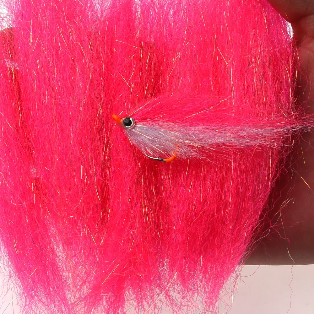 ICERIO, 2 bolsas, fibra sintética Flash Streamer para agua dulce, agua salada, cebo para pececillos, pescado, trucha, lubina, Lucio, Material para atar moscas - imagen 5