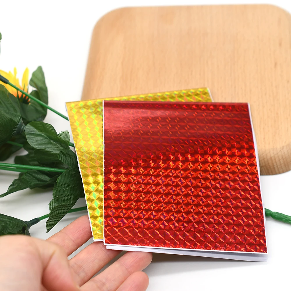 MNFT 6 uds 10*20cm película adhesiva holográfica cinta Flash para hacer señuelos atado de moscas Materail cebos duros de Metal pegatina que cambia de Color - imagen 3