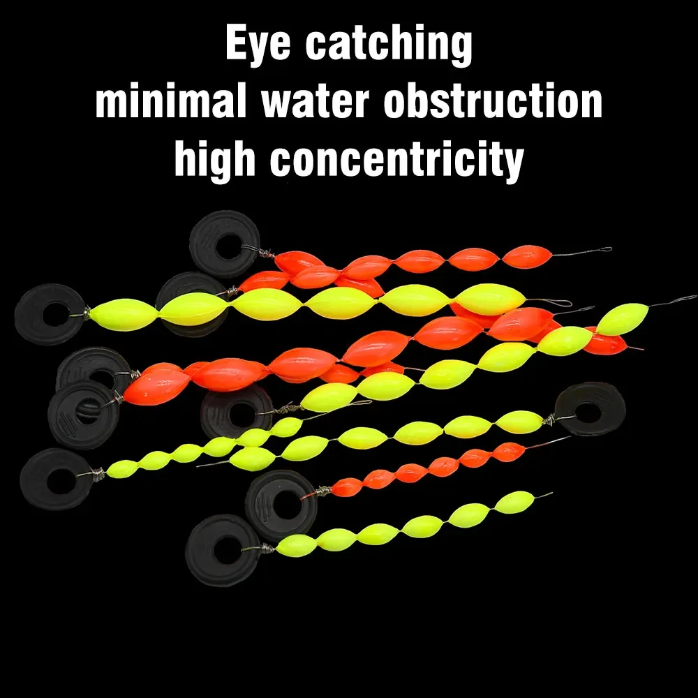 MNFT 5 juegos de tapones de pesca de goma, corcho de pesca ovalado, granos espaciales para aparejo, posicionamiento de flotador - imagen 5
