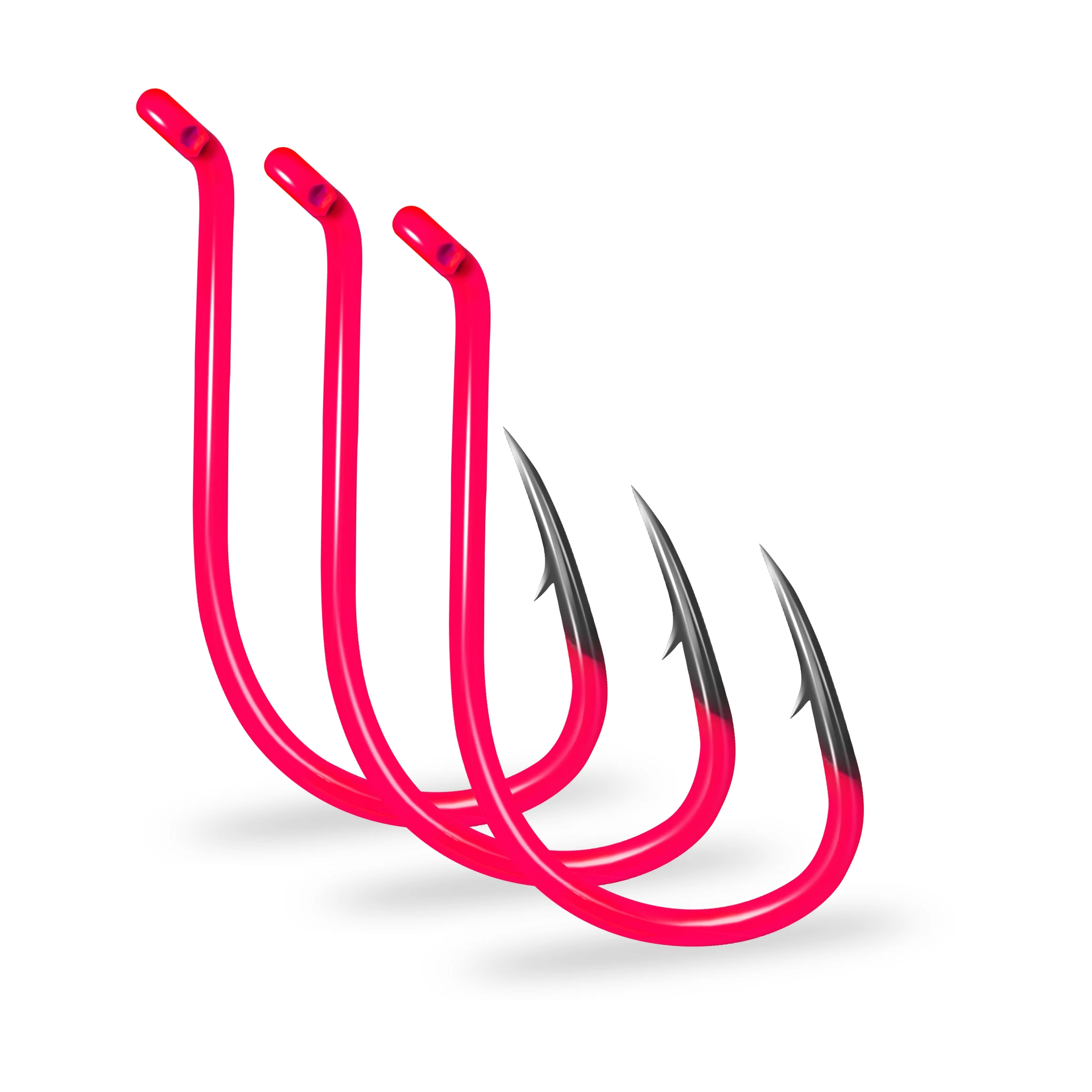 ZYZHE 3 ~ 6 unids/lote ganchos de pulpo rosa 6/0 #   7/0 #   8/0 #   10/0 #   Anzuelos compensados afilados resistentes a la corrosión con revestimiento amarillo fluorescente - imagen 3