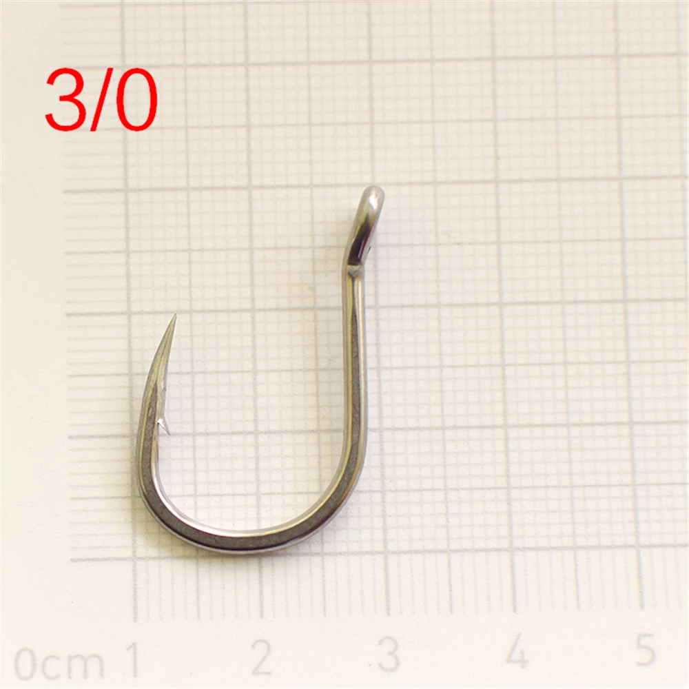 100 Uds 1/0-9/0 anzuelos de Pesca de mar con púas de acero inoxidable con anilla anzuelos de Jigging artículos de Pesca aparejos accesorios de Pesca - imagen 3