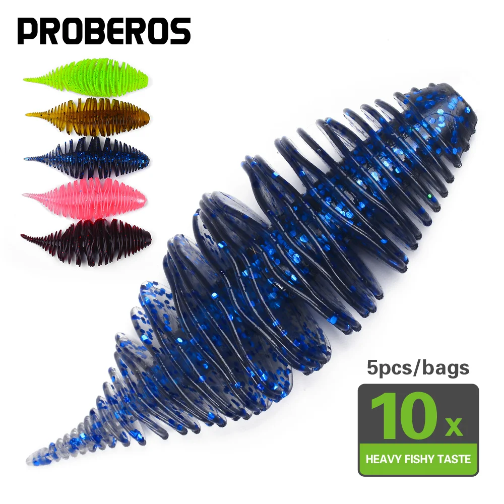 PROBEROS Señuelo blando biónico gusano de hilo Wobbler silicona