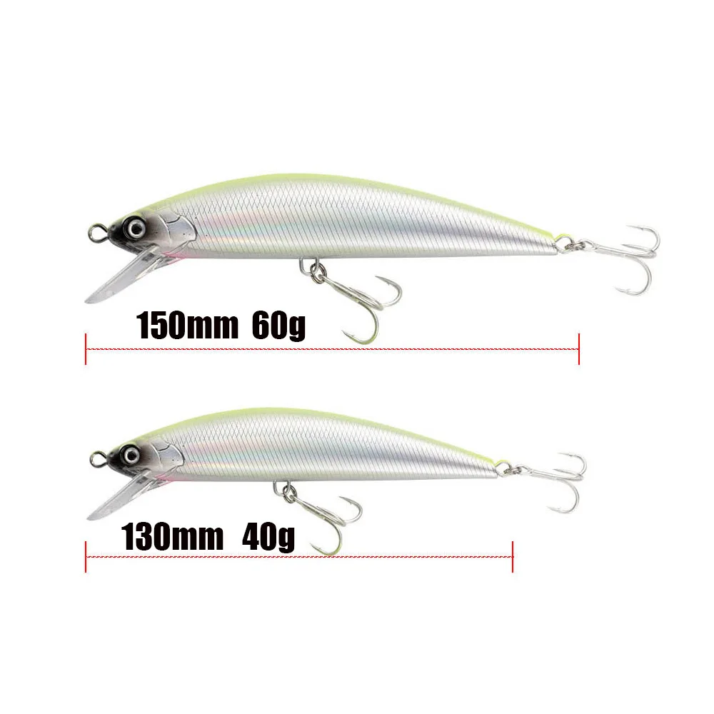 Señuelo de pesca de plástico duro, cebo de pesca de 130mm, 40g /150mm, 60g - imagen 3