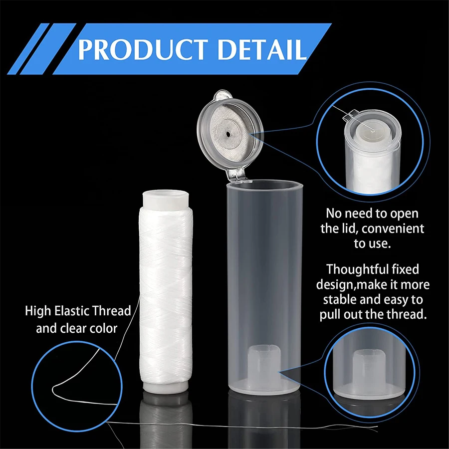 Hilo elástico para cebo, 2 uds., 0,2mm de longitud, 656 pies por carrete, hilo de pescar Invisible elástico, hilo de pesca transparente - imagen 4