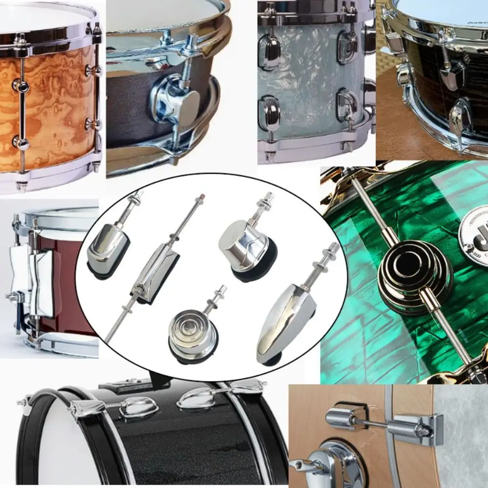 Accesorios de Metal duraderos para cubierta de tambores, soporte de fijación, terminales de tambor, tornillos de fijación, piezas de pierna de tambor plateadas de repuesto, mangos de tambor - imagen 2