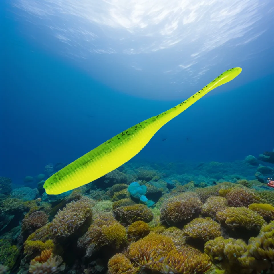 MUKUN 5 uds palo gusano Softbait señuelo de pesca cola recta salada 75mm 90mm 110mm natación perfecta plásticos sueño Shot suave - imagen 4