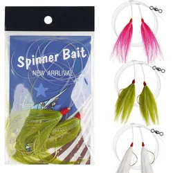 Bucktail Teaser MYLAR atado a mano para Surfcasting en agua salada