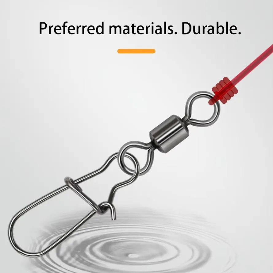 Pasador conector de pesca de acero inoxidable, pasadores giratorios con rodamiento, accesorios para aparejos de pesca, 1 # -12 # , 30 piezas - imagen 2