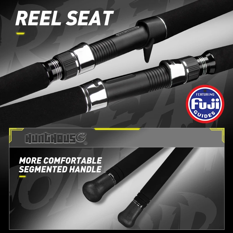 Hunthouse-caña de pescar UL 1,8 m Jigging, 1,5 secciones, peso del señuelo 100-400g, fibra de carbono fundida/giratoria, parte completa de Japón Fuji Ocean - imagen 5