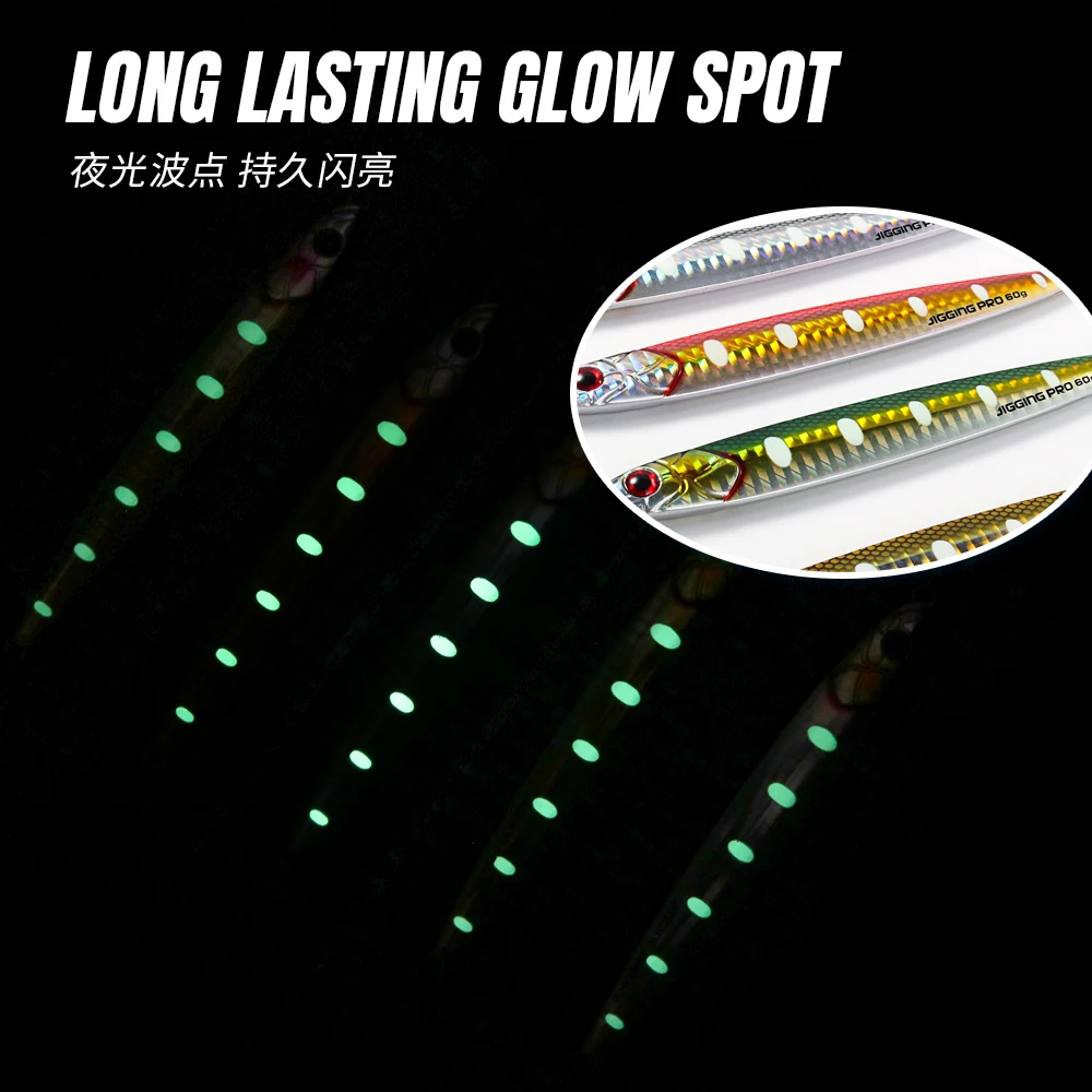 JIGGINGPRO 60g 80g 100g sardina Minnow plantillas de Metal Shore Jigging señuelo cebo de pesca de agua salada Kingfish Amberjack - imagen 5