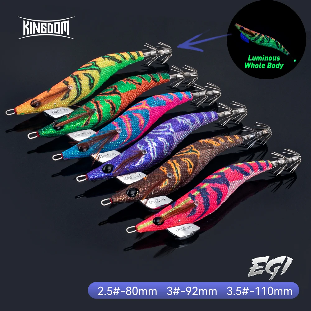 Kingdom Señuelo EGI – Camarón realista luminoso para calamar y pulpo - imagen 3