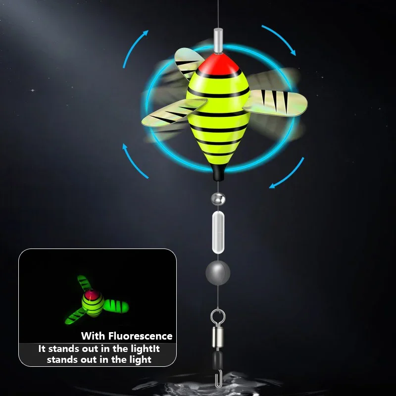 Mini flotador de pesca giratorio, flotador de peces de alta sensibilidad, flotadores de corriente de microobjetos de agua poco profunda para pesca de carpa cruciana - imagen 3