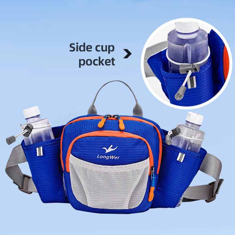 Bolsa de cintura para taza de pesca, escalada, ciclismo, senderismo, correr, deportes al aire libre, bolsa de pecho, botella de agua portátil, hervidor, paquete cruzado para teléfono - imagen 3