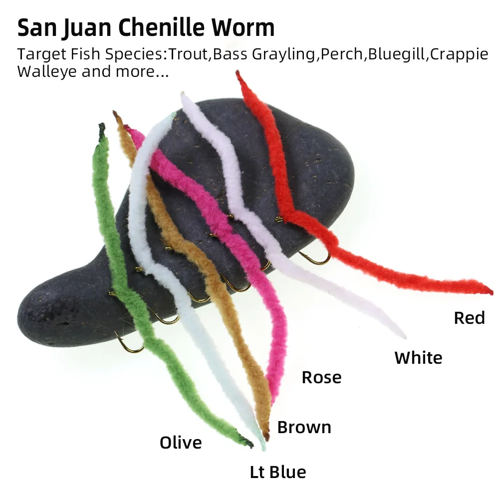 Squirmy Wifreo con púas – Gusanos de chenilla para pesca a mosca - imagen 2