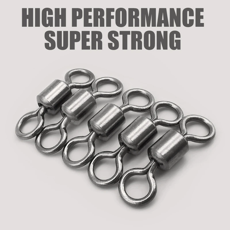 LUREHOLIC Broche giratorio de níquel negro para pesca con señuelo 50 piezas por bolsa 304SS Resistencia a la CORROSión de ALTA RESISTENCIA - imagen 4