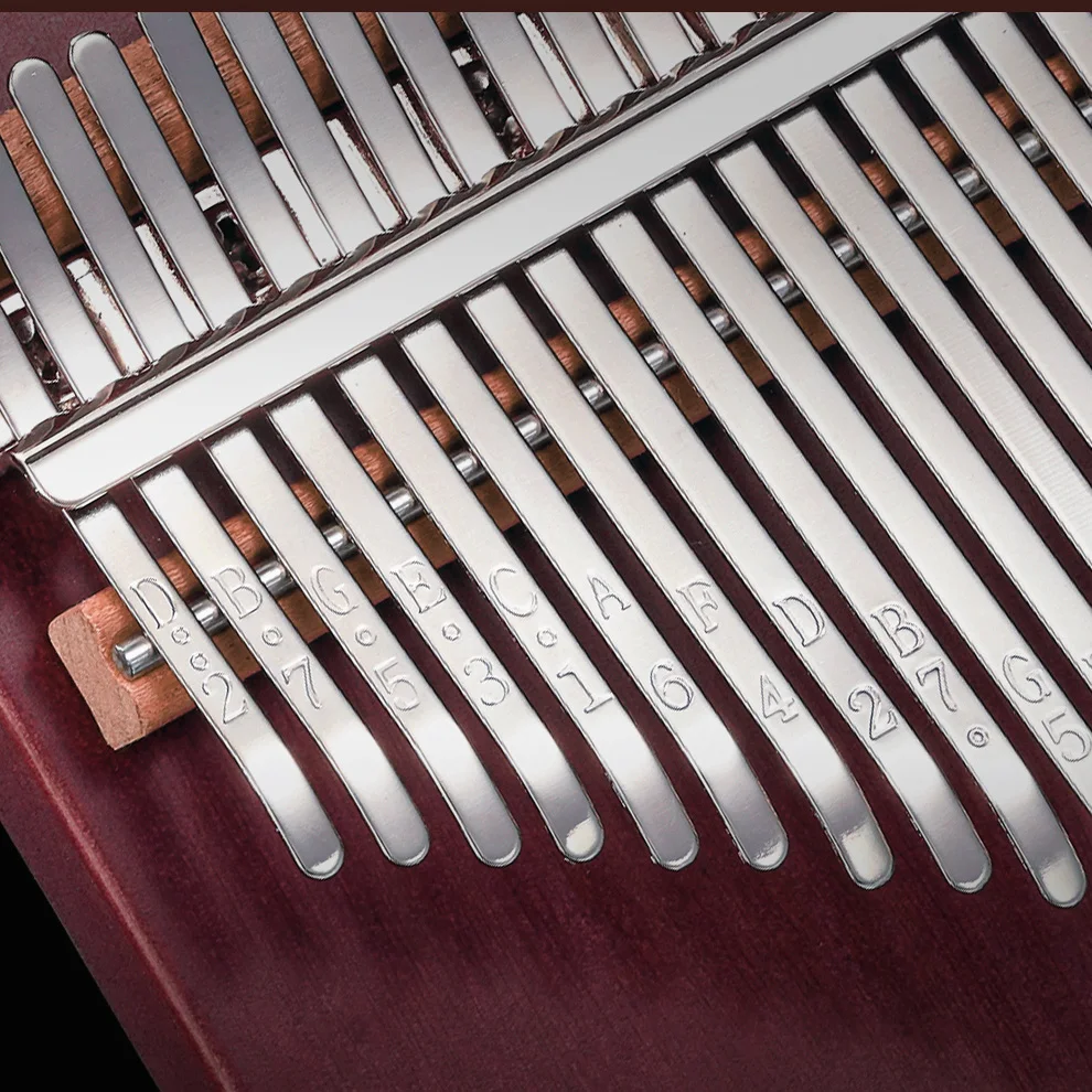 Hluru 21 teclas púrpura corazón tablero Kalimba profesional 17 teclas pulgar Piano dedo Piano totalmente de madera maciza Mbira Kit para principiantes con estuche - imagen 5