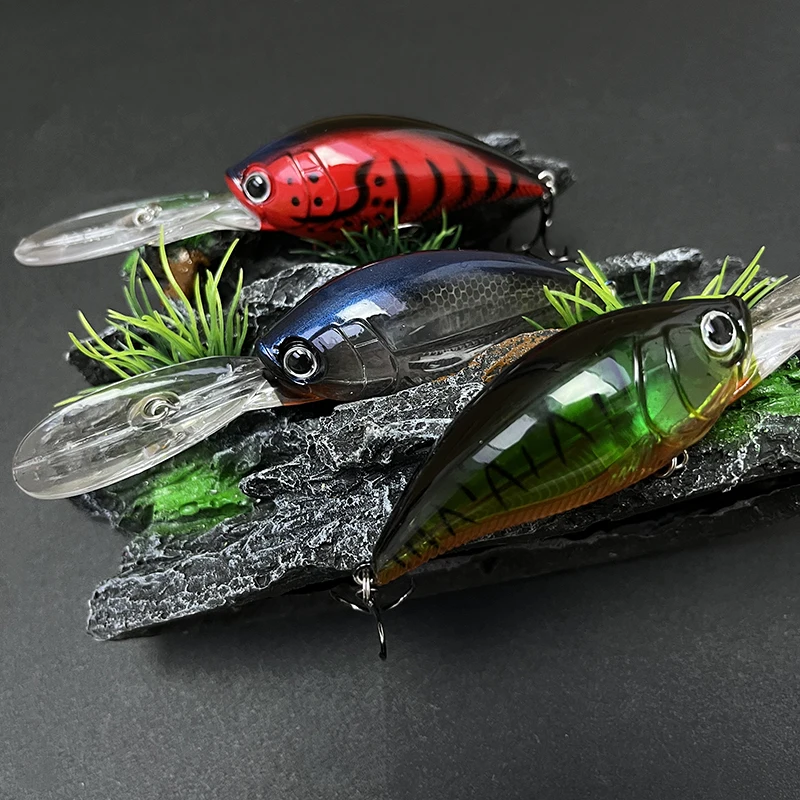 3D Deep Crank Fishing Lures 21g 70mm Floating Long Tongue Casting Wobbler Topwater Pesca Fishing Bait Minnow Swimbait Crankbait - imagen 4