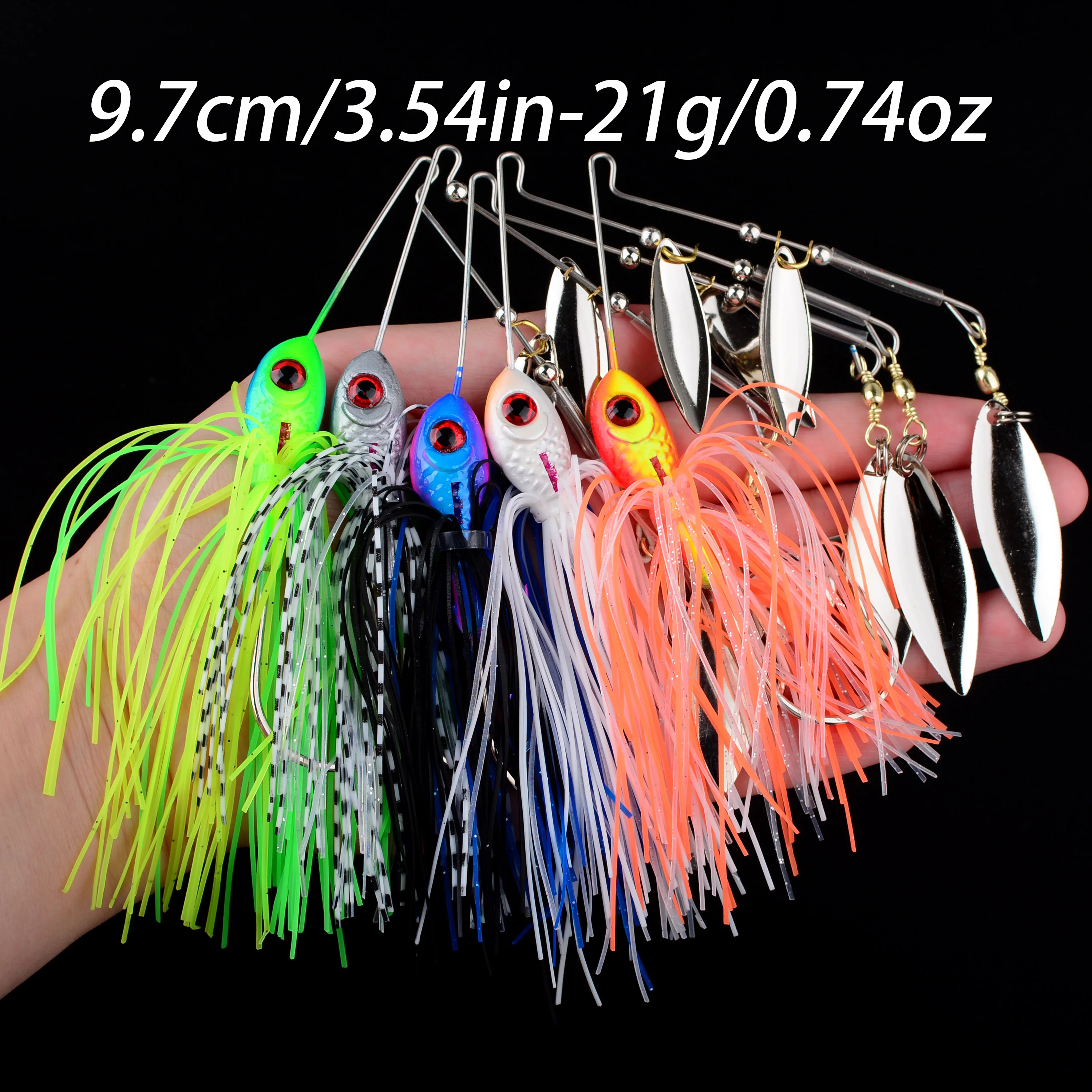5Pcs Metal Spinnerbait Sequins Rotating Fishing Lure Bait Spinner Bait Bass Jig Chatter Spoon Lures Buzzbait Fishing Tackle - imagen 4