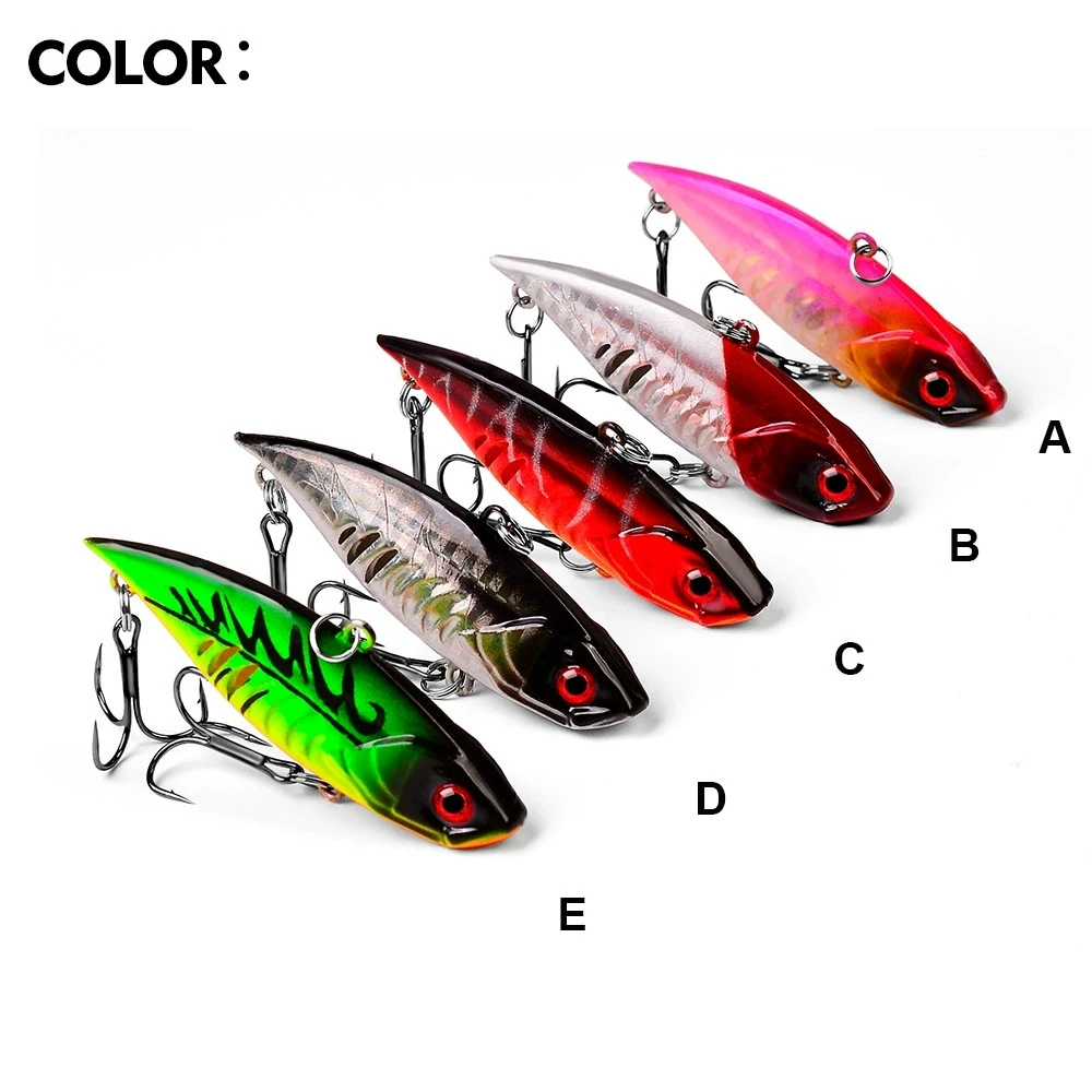 1 Uds Wobblers duros 6,5 cm 11g plástico VIB Señuelos de pesca cebo Artificial 6 #   Anzuelos triples, aparejos Crankbait que se hunden, tiro largo - imagen 4
