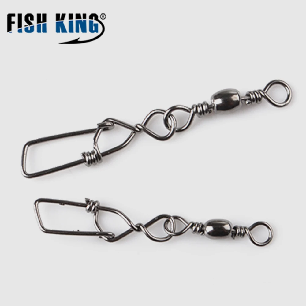 FISH KING-conector de pesca de acero inoxidable, Pin de rodamiento giratorio 6 #8 #10 #12, accesorios de pesca, 30 Uds./lote - imagen 5