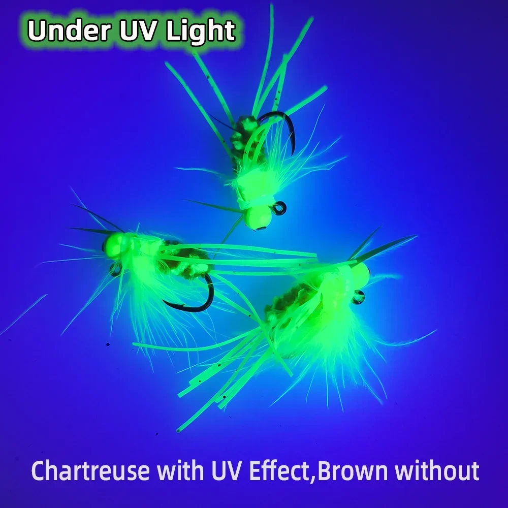 Wifreo 3 uds/4 Uds plantilla de patas de goma Stonefly Ninfa cabeza de cuentas de latón faja Bug Jig mosca con púas gancho para atar moscas # 4 señuelos de pesca de trucha - imagen 5