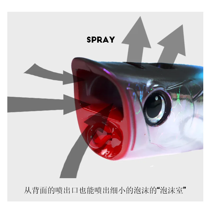 8 Uds 75mm/8,5g 90mm/15g Topwater Popper flotante Rock pop cebos duros artificiales para lubina perca Lucio señuelo de pesca - imagen 5