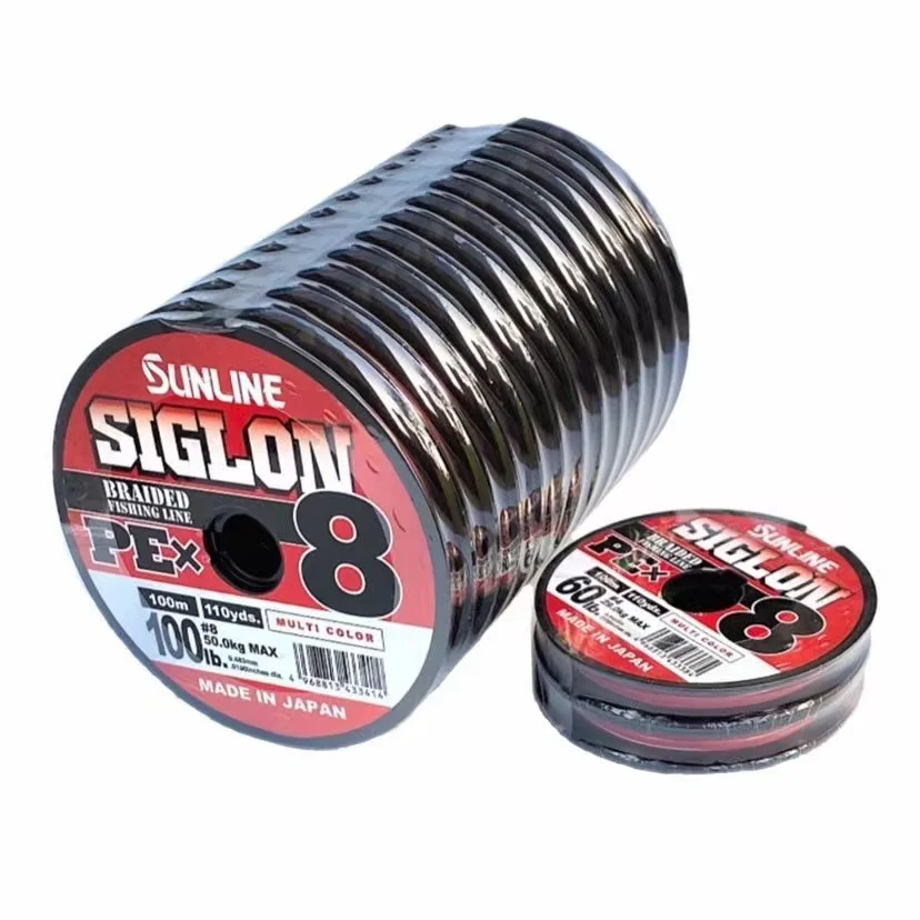 SIGLON-sedal de pesca trenzado, japonés, original, SUNLINE, PE, señuelo, hilos X8, trenzado, multicolor, alambre tejido, 100m por bobina - imagen 5