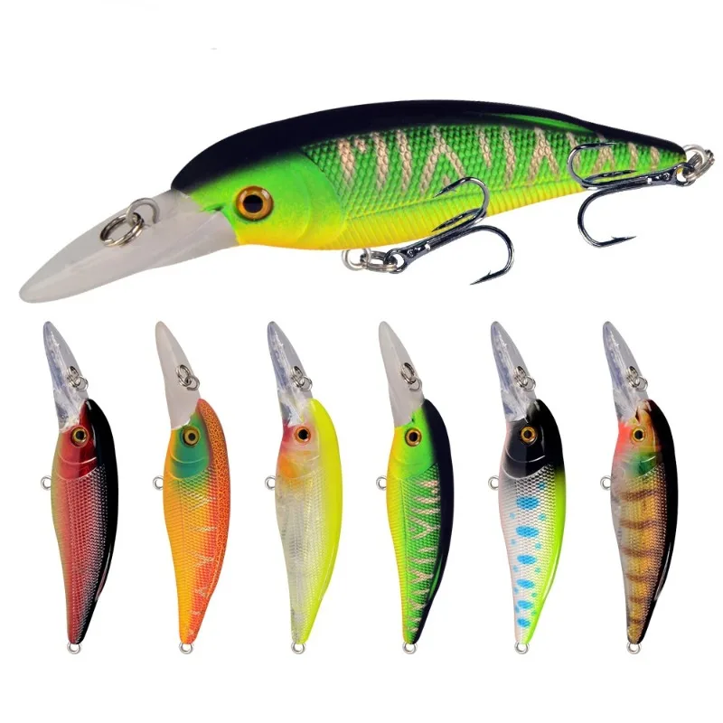 Señuelos de Pesca Minnow, cebo duro, anzuelo Wobbler, señuelo de Lucio, cebos artificiales de plástico, aparejos de pesca Crankbait, 10cm, 11g, 1Pc - imagen 2