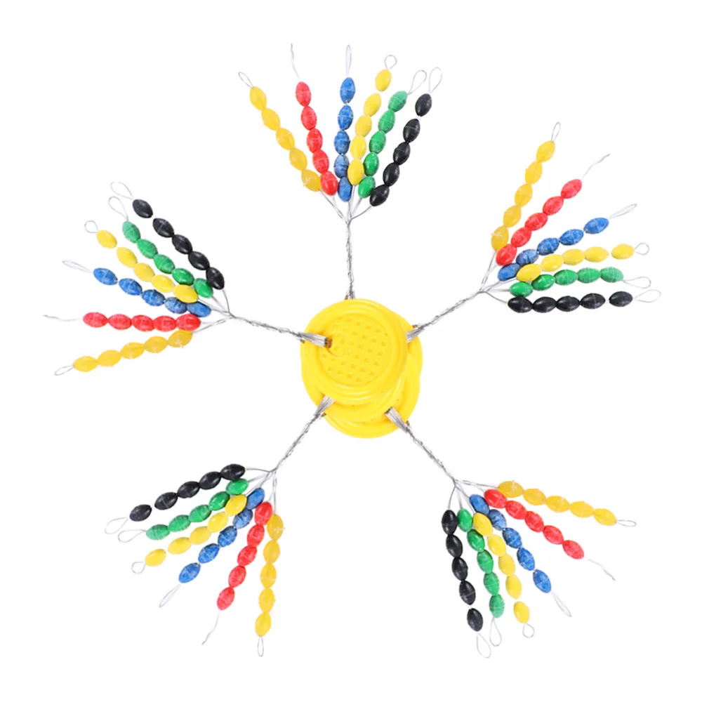 Flotador de goma para topes de bolas espaciales, tapón ovalado, línea de conector, boyas de pesca, accesorios de pesca, 150 Uds. - imagen 3