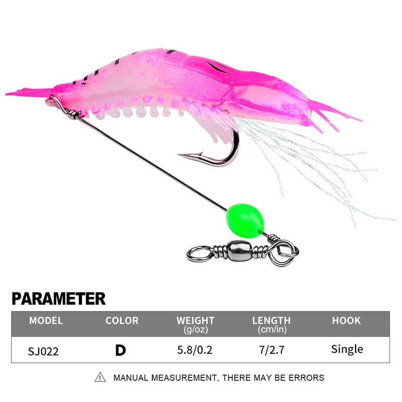 Experimente la emoción de la pesca con nuestro cebo de camarones S-JO22 D diseñado para ganchos individuales y medir 5