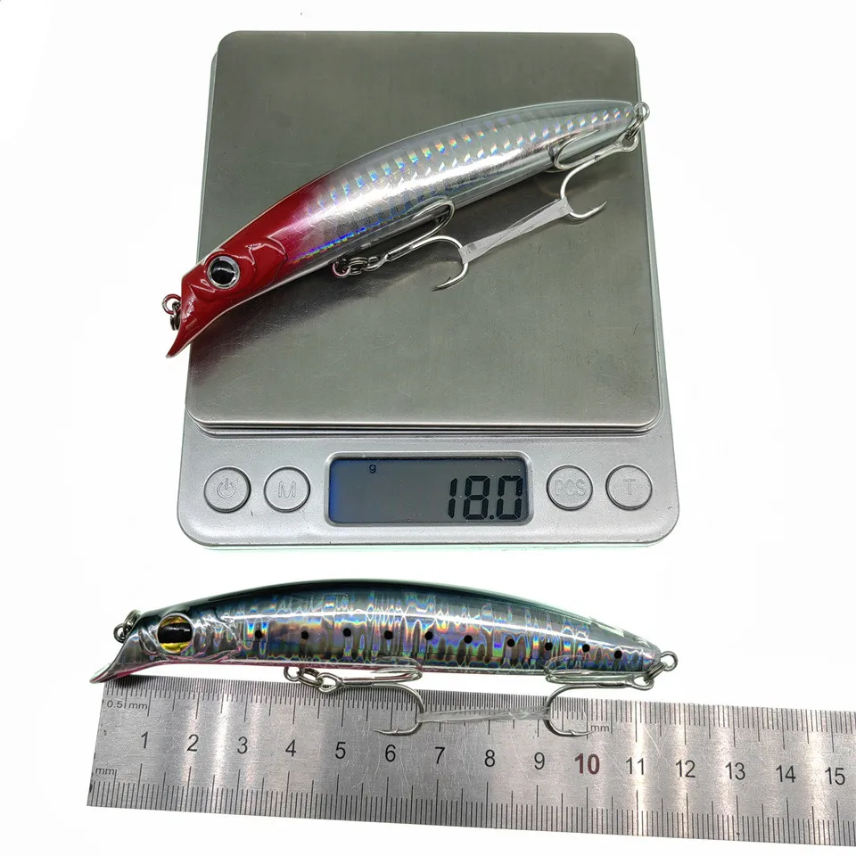 Señuelo flotante minnow de 110mm y 18g, cebo de natación, Señuelos de pesca de agua salada - imagen 4