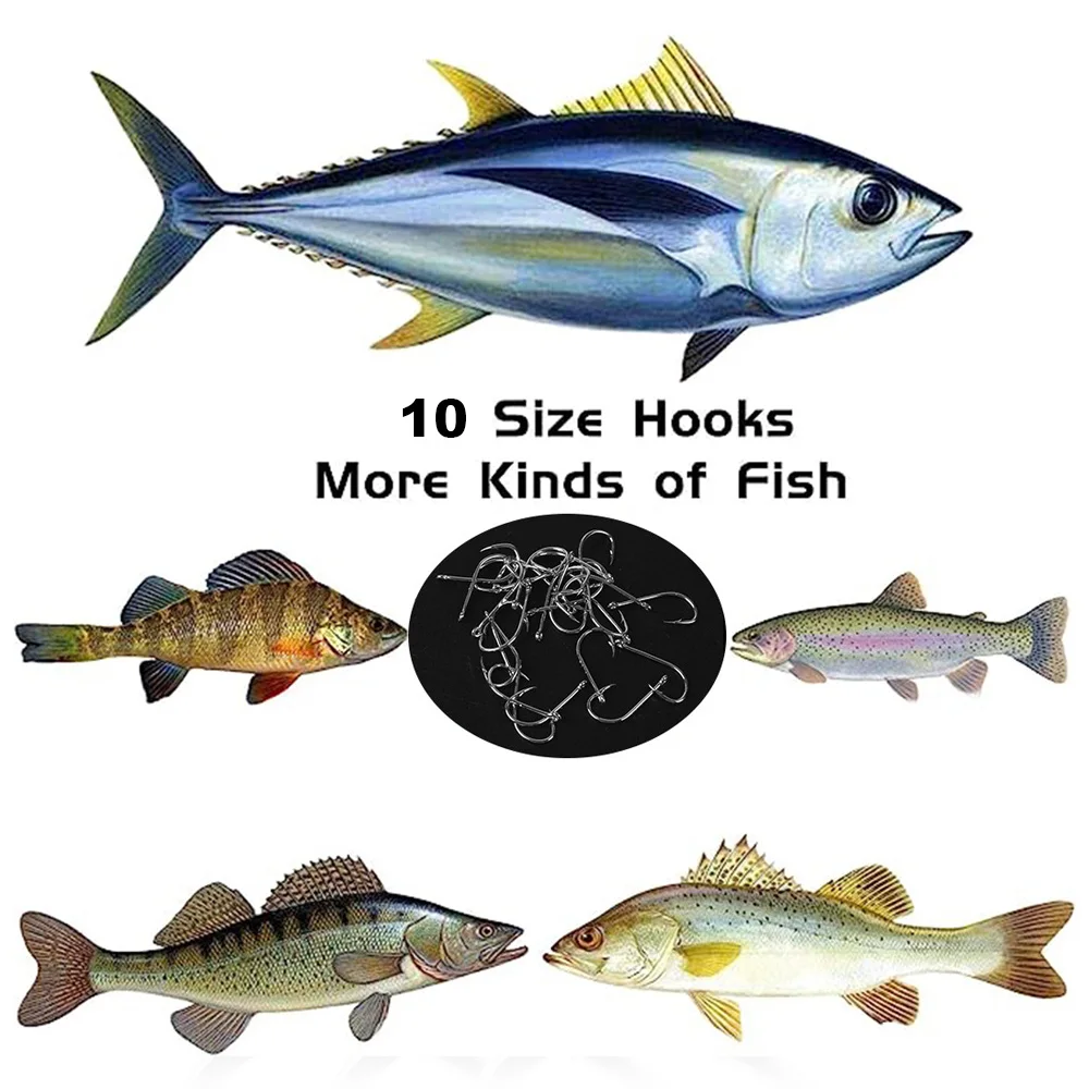 Anzuelos de pesca de Jigging lento, cebo de asistencia, individual, pluma de hilo, acero de alto carbono, 10 unidades por lote - imagen 3