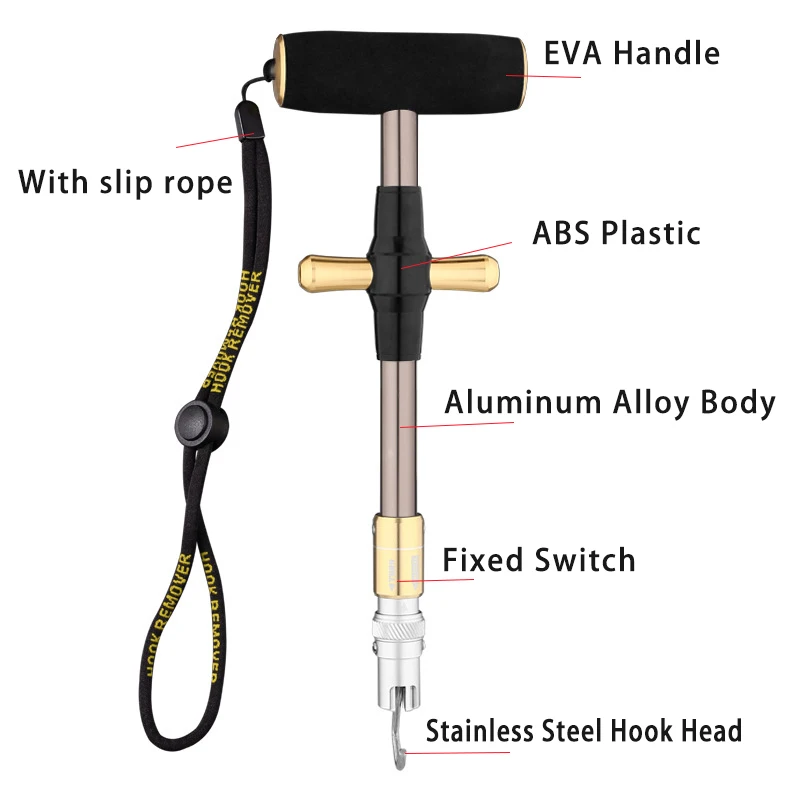 TAKEDO BL-049 Extractor de anzuelos de pesca en forma de T 23,7 CM 145G quitar separador de anzuelos dispositivo de desacoplamiento herramienta de pesca - imagen 4