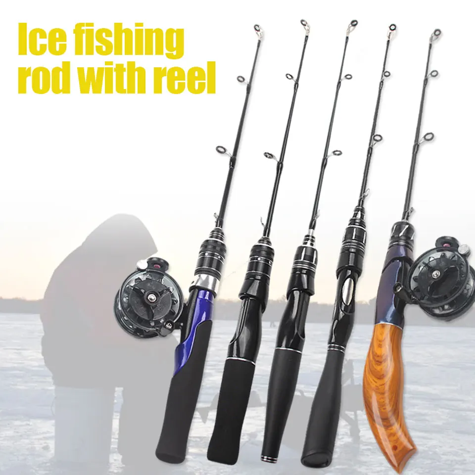 Kit de pesca en hielo ultraligero – Caña sensible con carrete de giro suave
