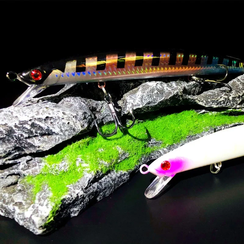Nuevo Señuelo de pesca Minnow, 200mm, 38g, profundidad de hundimiento, 0,5-1,5 m, cebos duros, Jerkbait de fundición larga, agua de mar para Gas, atún - imagen 3