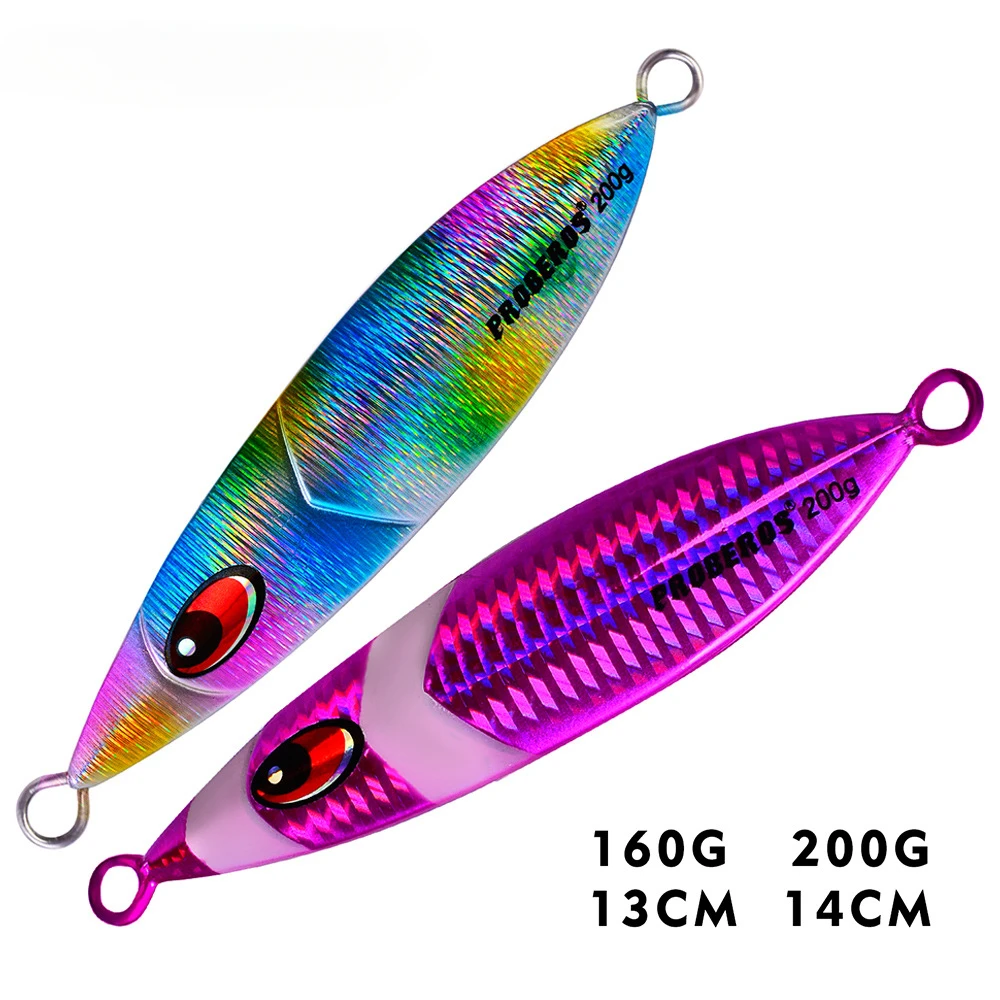 1 Uds. Plantilla de Metal para pesca en el mar, 160g, 200g, plantilla lenta, Jigging de Metal realista, cuchara de Jigging lento, cebo Artificial láser - imagen 3
