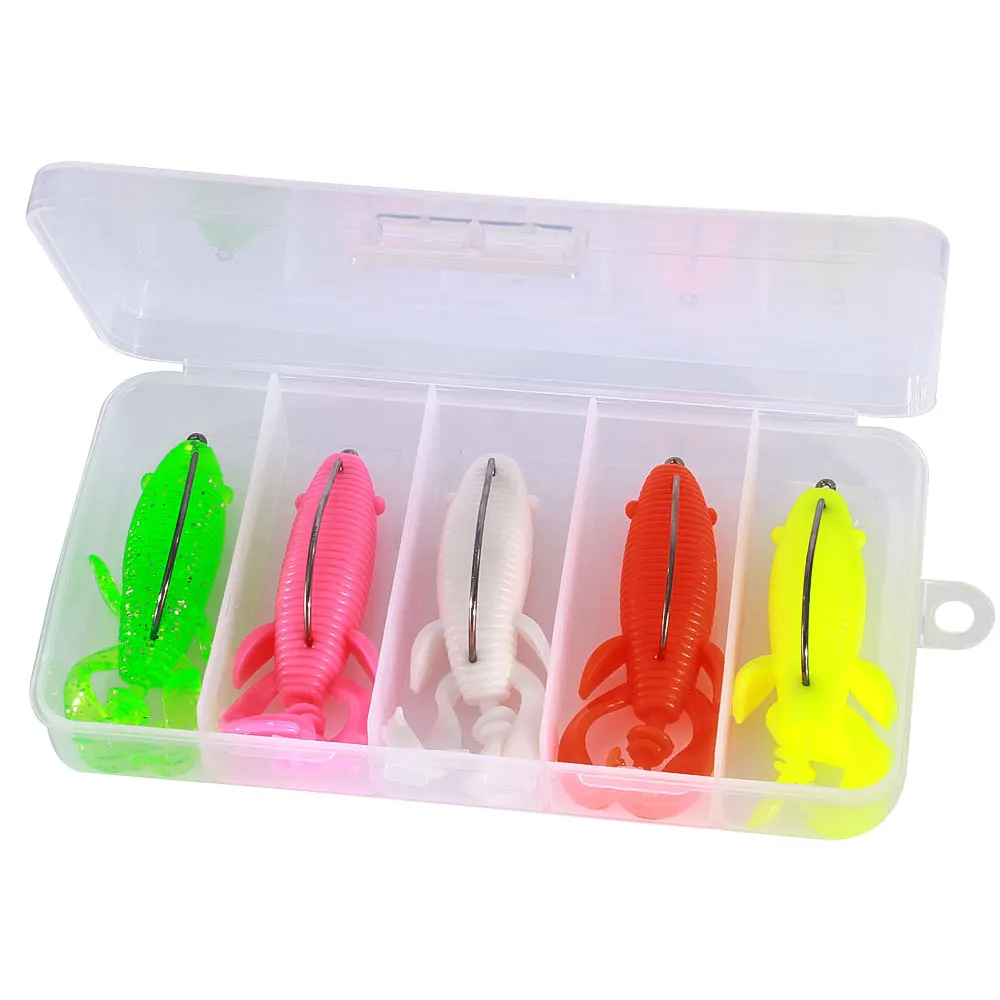 Cebo blando biónico de camarón oscilante flotante con gancho de manivela, Swimbait para lubina, carpa negra, palpitación suave - imagen 2