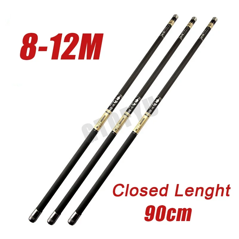 Caña de pescar de mano de fibra de carbono dura, súper ligera, larga, 8M/9M/10M/11M/12M, caña de pescar telescópica de alta calidad - imagen 3