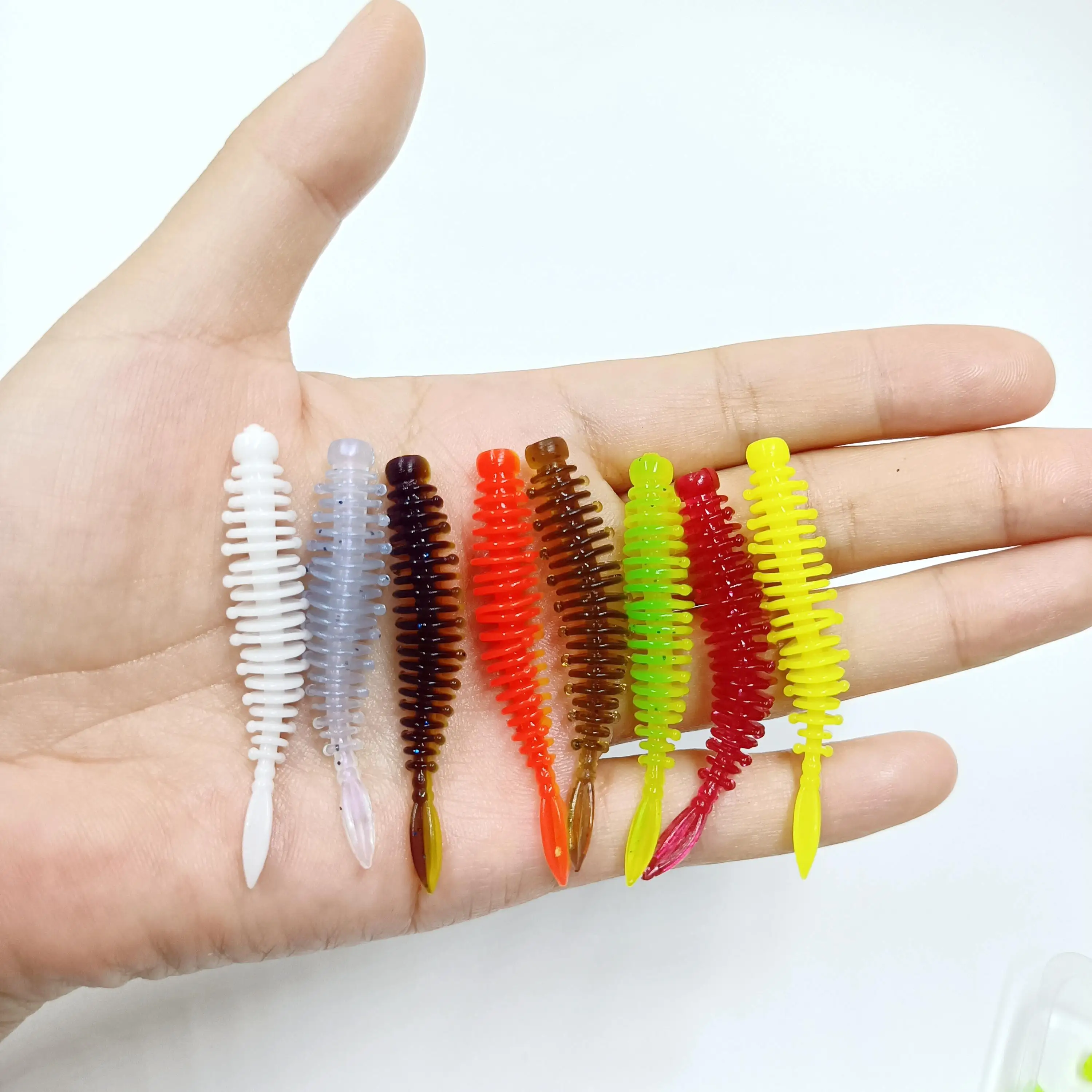 DUODUOYU 15 Uds 60mm TPE señuelo de Pesca suave flotante 1g Mini cebo de calidad suave Isca Artificial Pesca lubina Leurre Souple aparejos - imagen 2