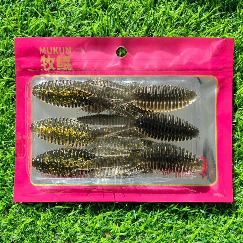 MUKUN 9,5 cm 5,1g señuelo Shad Swimbait Vibro grasa Artificial cebo de silicona suave Leurre Souple Pesca camarón olor pike Bass - imagen 4