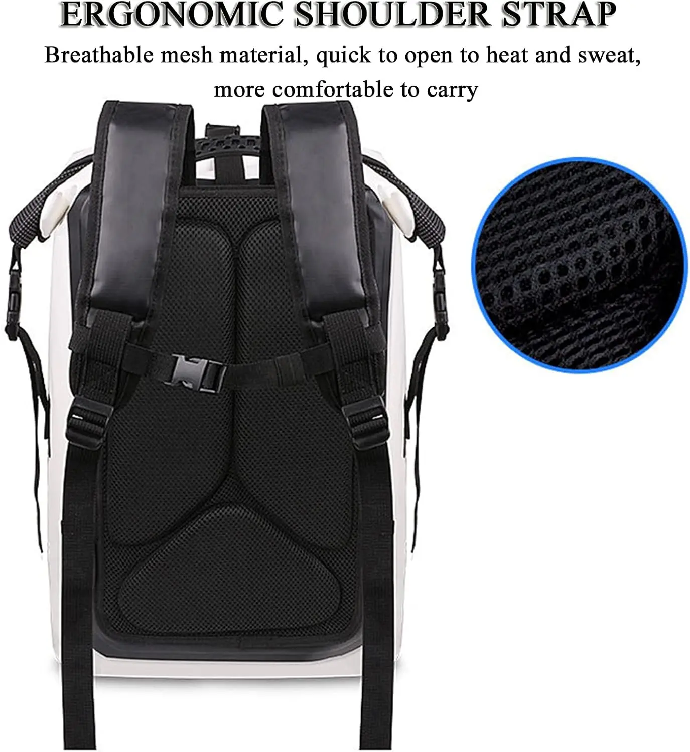 Mochila impermeable, mochila seca 32L, bolsa impermeable con correas acolchadas y ajustables, con funda impermeable para teléfono - imagen 5