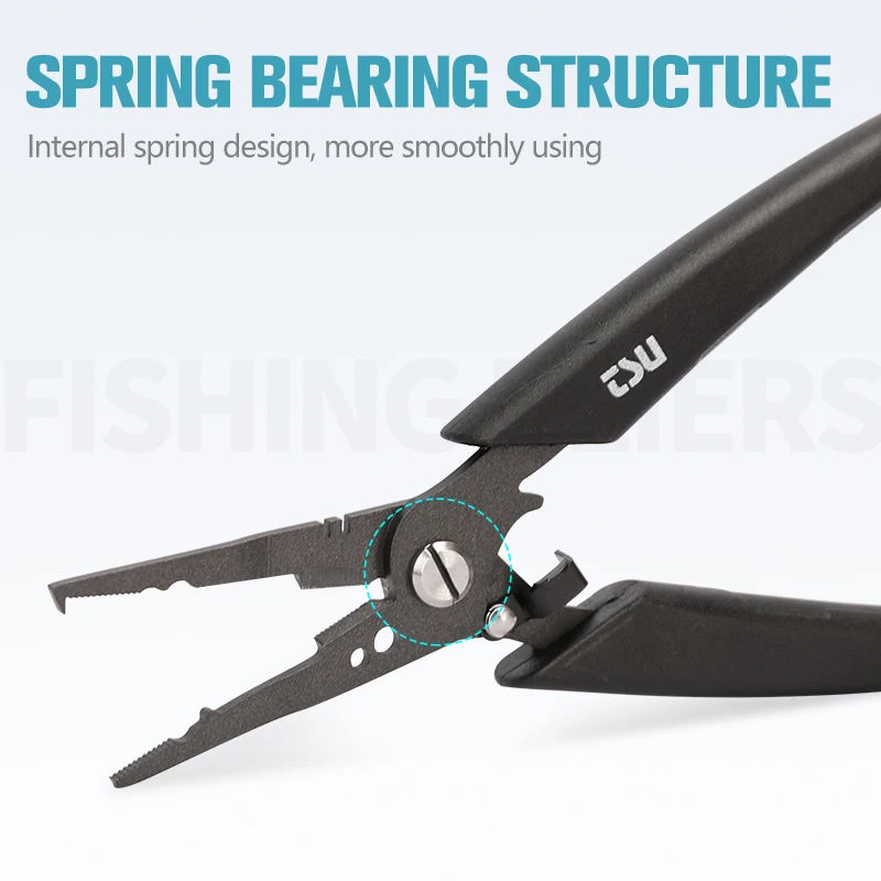 TSURINOYA-Alicates de pesca de acero inoxidable, tijeras de pesca multifuncionales de 77g y 18cm, RS-1092, juego ligero, cortador de línea de pesca, aparejos - imagen 3