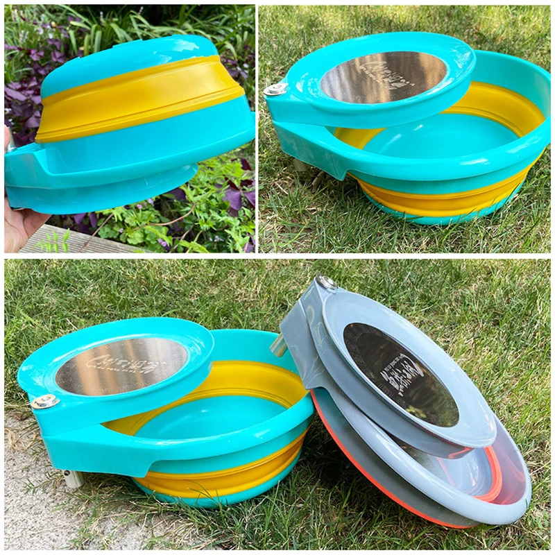 Bandeja de cebo de pesca plegable grande, herramienta de equipo de pesca de silicona, caja organizadora, caja de almacenamiento de placa de señuelo de pesca de carpa, lavabo XA124G - imagen 5