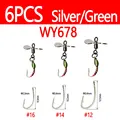 6pcs Silver-Green