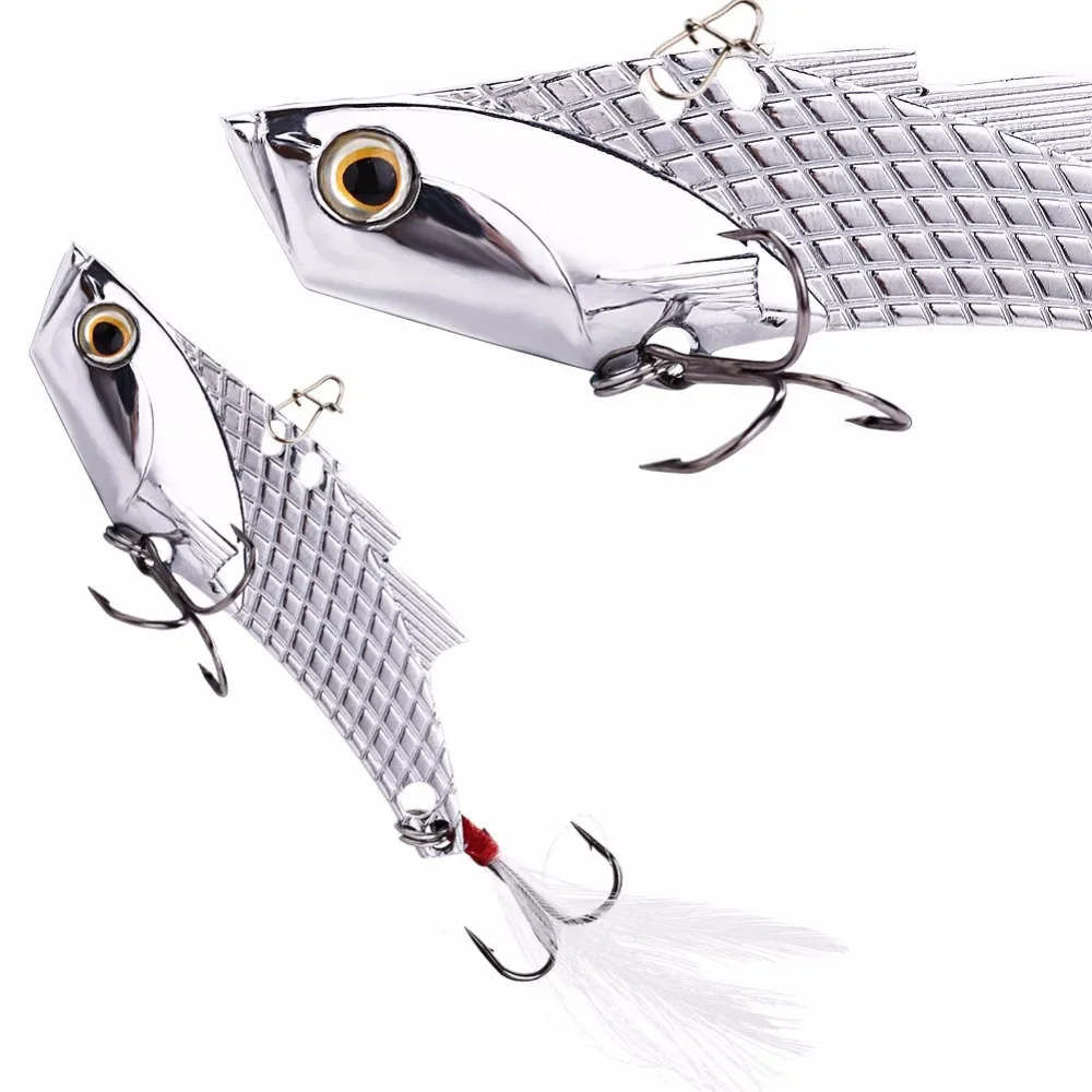 Sougayilang VIB cebos 1 pieza Metal 23g gancho de acero rico en carbono cuchara vibratoria señuelo de pesca lubina VIB herramienta de pesca Artificial - imagen 4