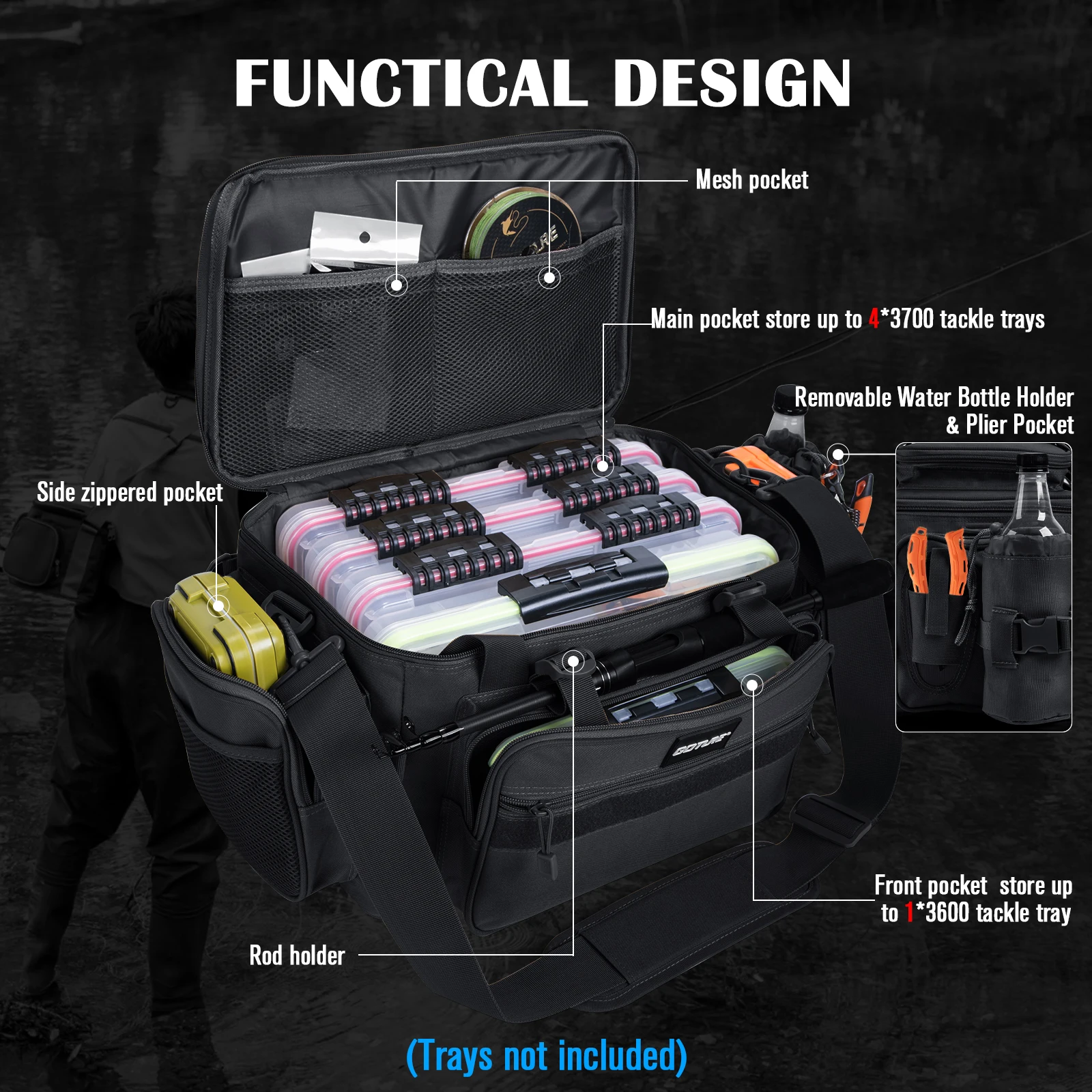 Bolso de Hombro Goture Impermeable – Gran Capacidad para Pesca - imagen 2