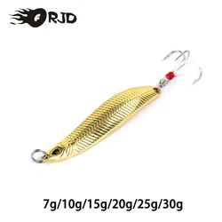 Señuelo cuchara ORJD metálico con anzuelo de plumas