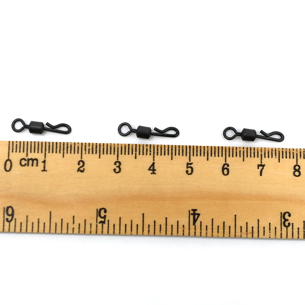 MNFT-eslabones de cambio rápido para pesca de carpa, accesorio de aparejos de pesca de carpa, 25 piezas, cuerpo largo grande en forma de Q, Color negro - imagen 3