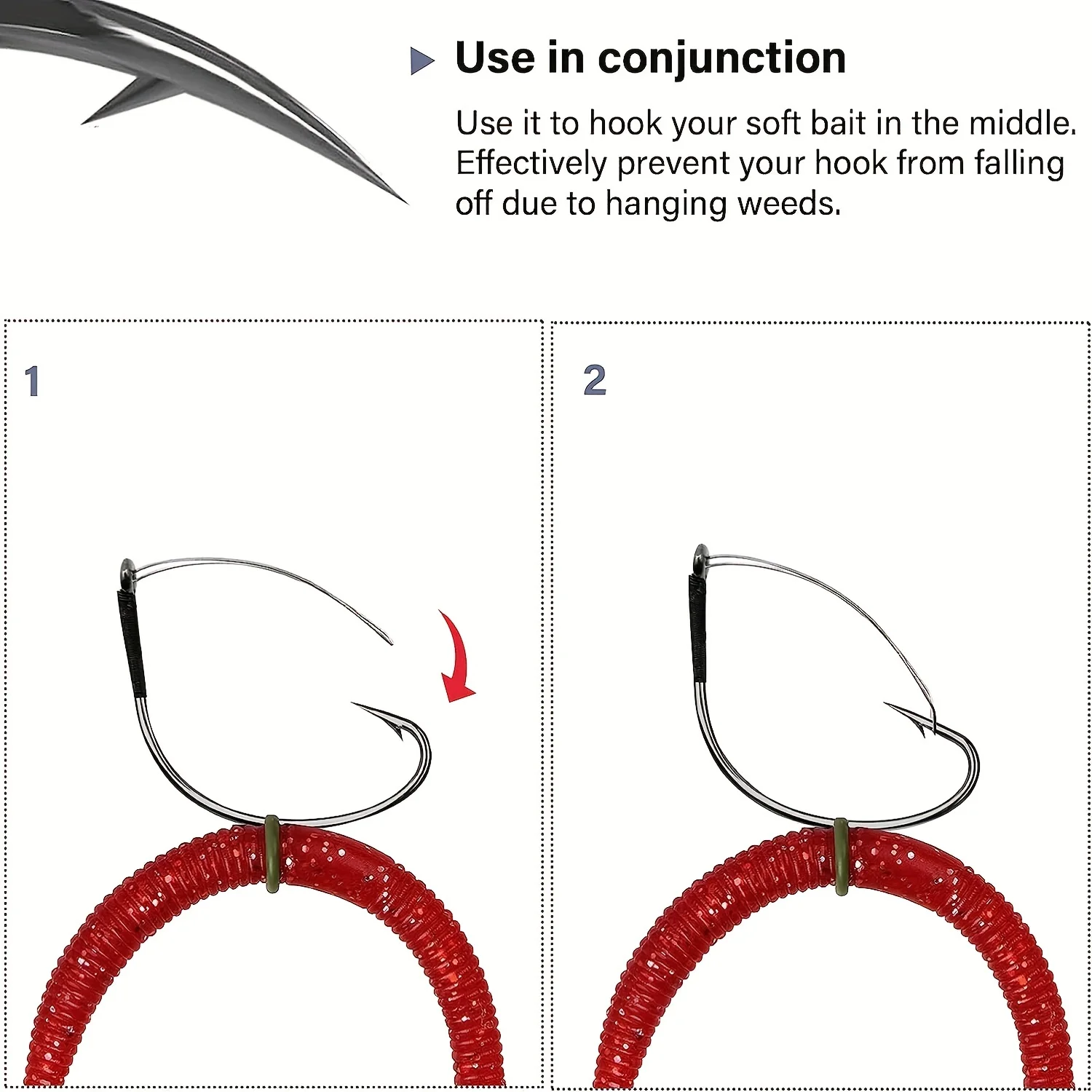 YOTO Anzuelos Weedless – Boca ancha para vinilo - imagen 3